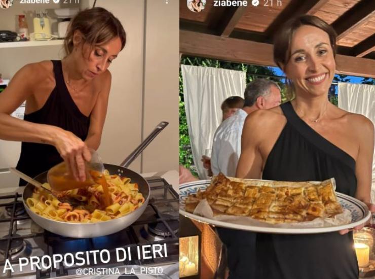 Benedetta Parodi che cucina anche in vacanza (foto storie IG)