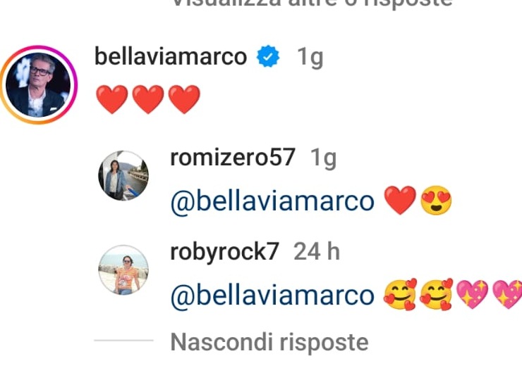 Il commento di Marco Bellavia: tanti i cuoricini