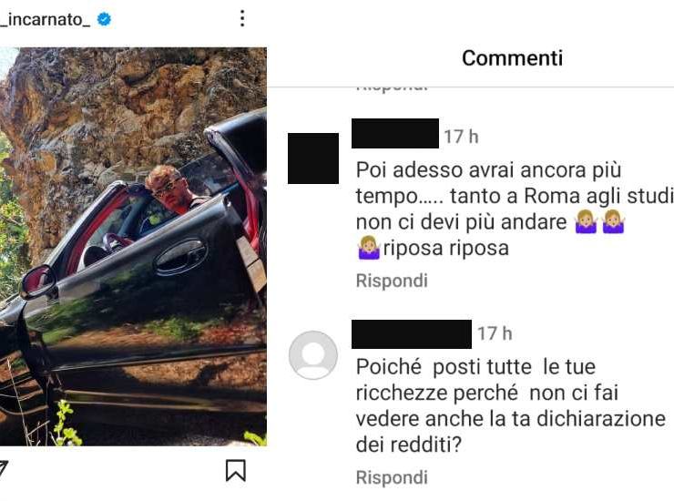 Armando Incarnato: il post su Instagram e i commenti.