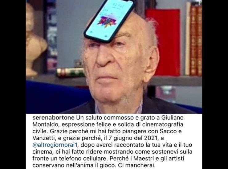 Il messaggio di Serena Bortone per Giuliano Montaldo