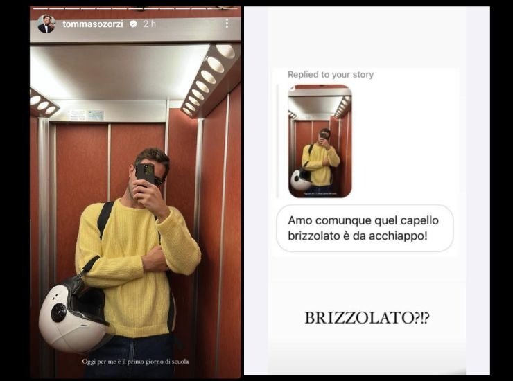 Commento alla storia Instagram di Tommaso Zorzi