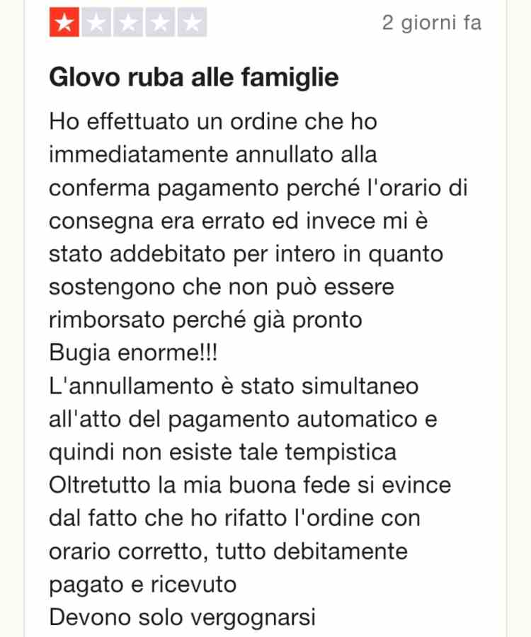 Commento Glovo