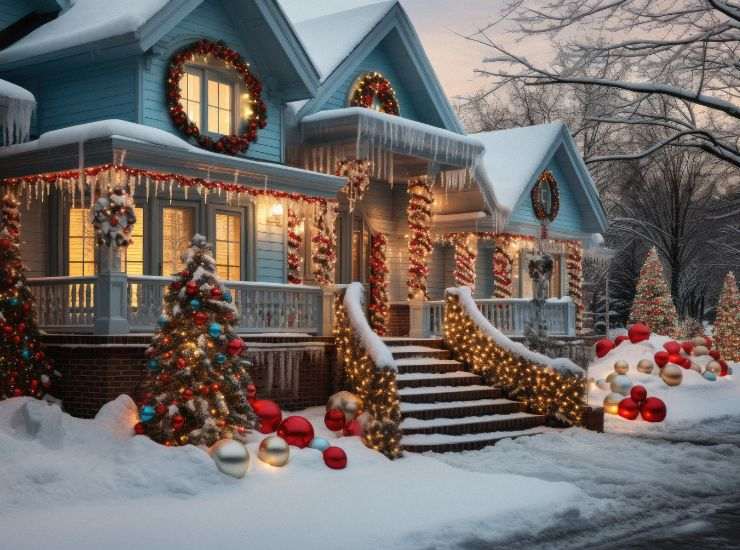 Casa addobbata per Natale 