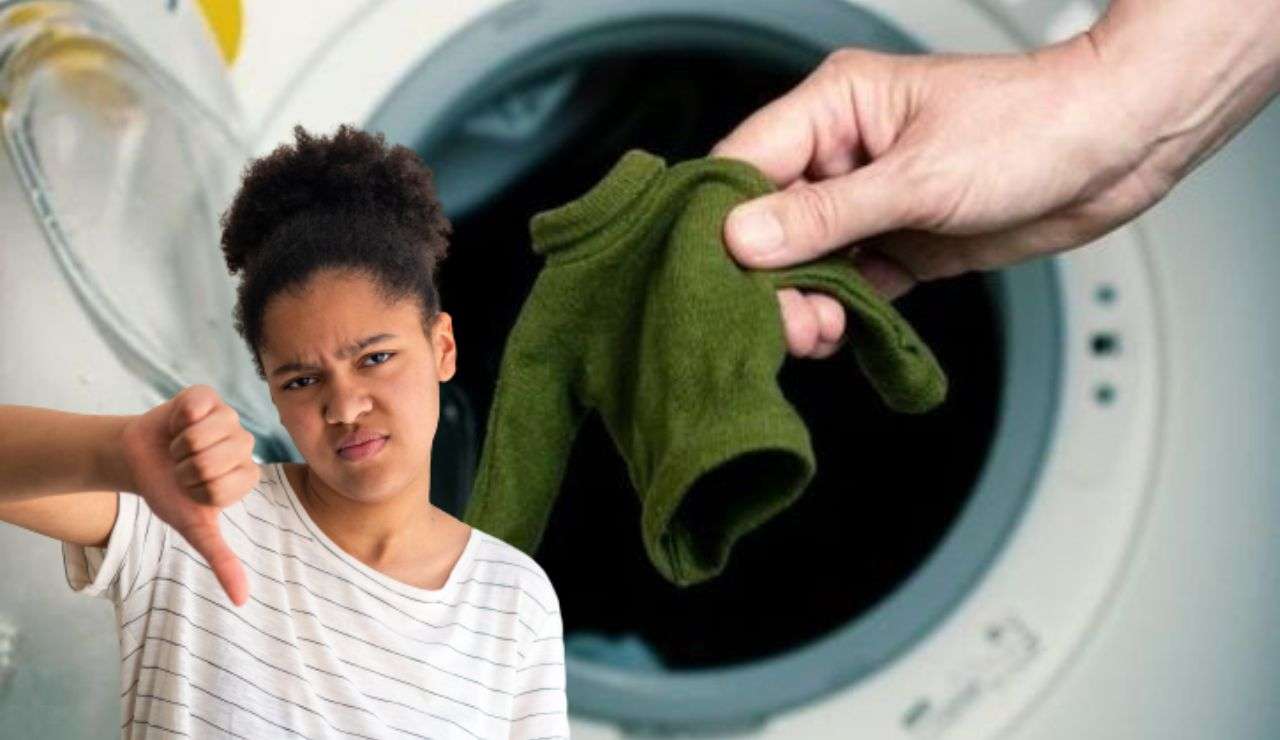 Maglione rimpicciolito in lavatrice 