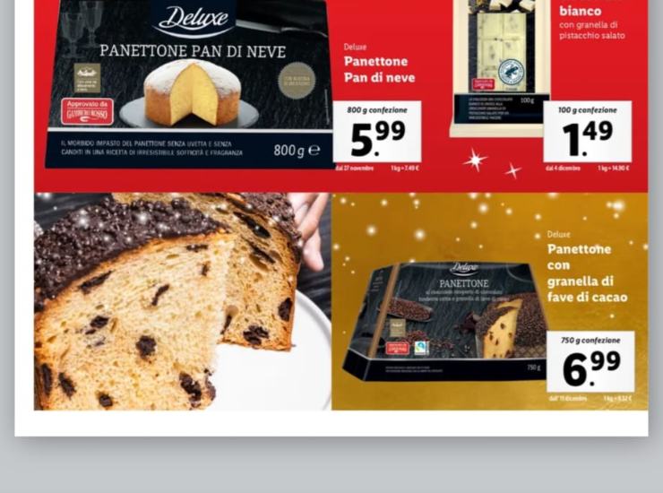 Panettone con granella di fave di cacao da Lidl - belligea.it